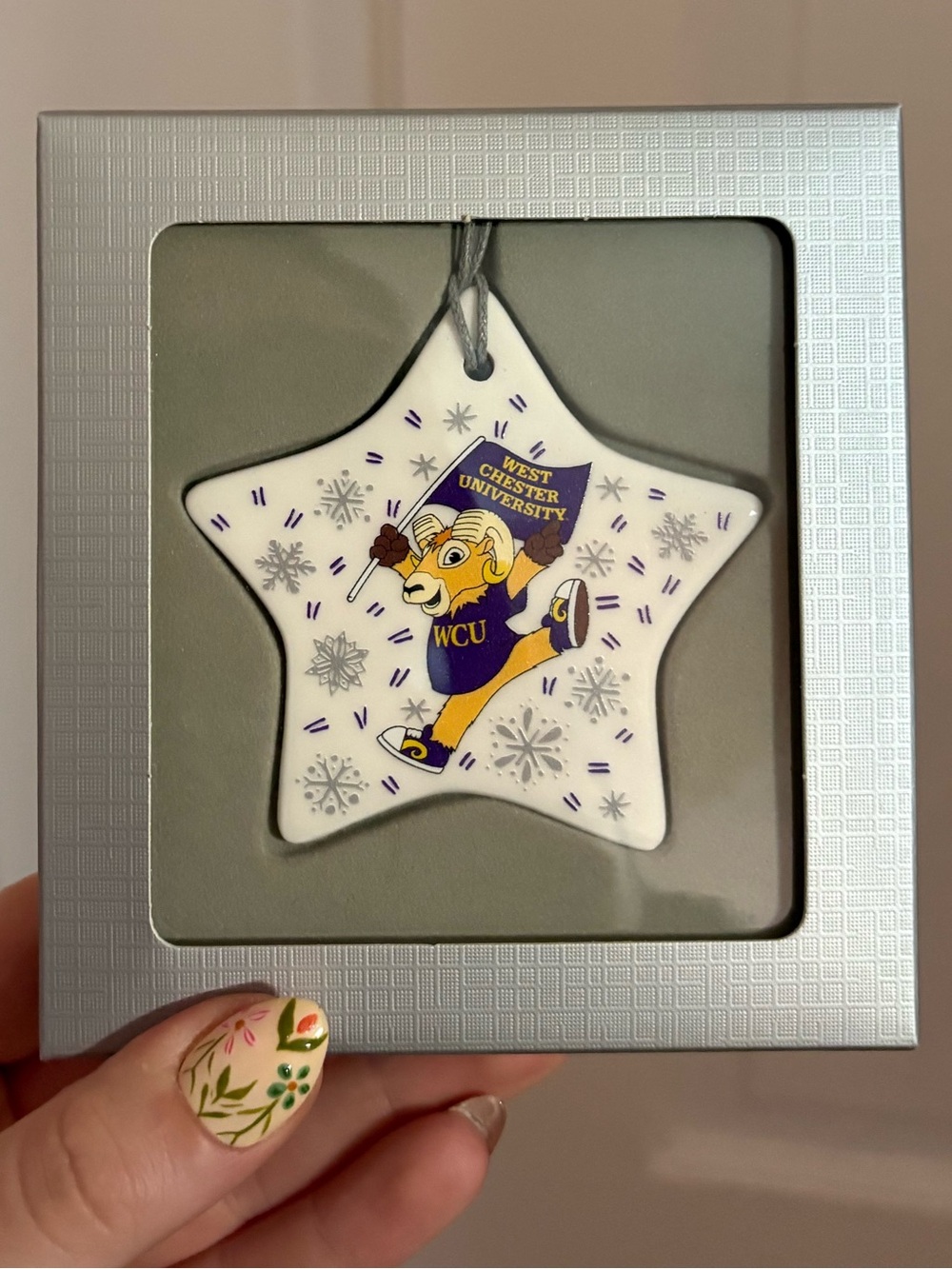 West Chester University Purple Star Holiday Ornament